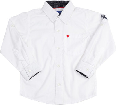 

612 League Boys Solid Casual White Shirt