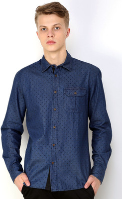 

Christian Fabre Men' Printed Casual Blue Shirt