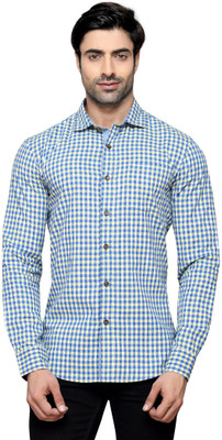 

Thinc Men's Checkered Casual Yellow Shirt