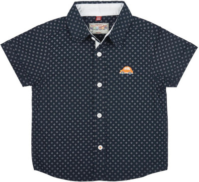 

Wow Mom Boys Checkered Casual Dark Blue Shirt, Ink blue