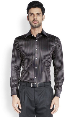 

Raymond Men's Striped Casual Brown Shirt