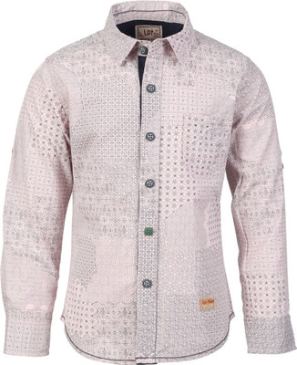 

Lilliput Boy's Self Design Casual Pink Shirt