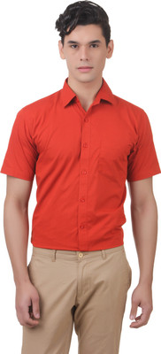 

You Forever Men's Solid Casual Orange Shirt, Rust