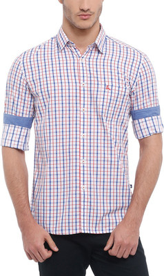 

Parx Men's Checkered Casual Blue Shirt