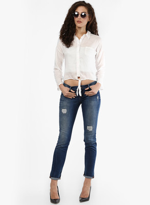 

Only Women's Solid Casual White Shirt, Cloud dancer