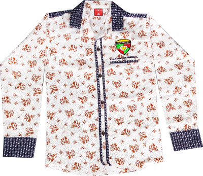 

Fashionitz Boy's Printed Casual Brown Shirt