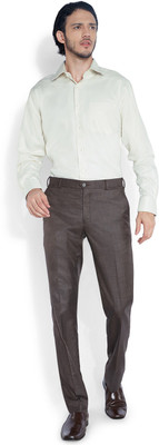 

Raymond Men's Striped Formal Beige Shirt, Medium fawn