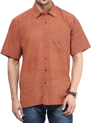 

Vivid India Men' Striped Casual Red Shirt