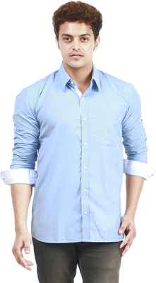 

Trendster Men's Solid Formal Blue Shirt