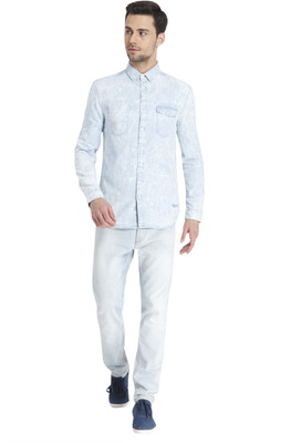 Jack & Jones Men's Solid Casual Light Blue Shirt