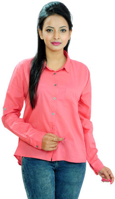 

Goodwill Impex Women's Solid Casual Pink Shirt