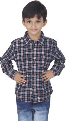 

SuperYoung Boys Checkered Casual Dark Blue Shirt, Navy