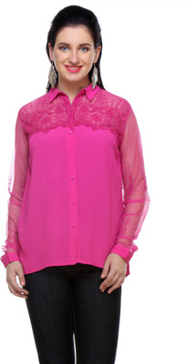 

Envy Me Women's Solid Casual Pink Shirt