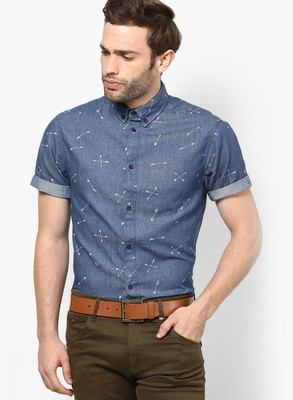 

Jack & Jones Men's Printed Casual Dark Blue Shirt, Dress blues