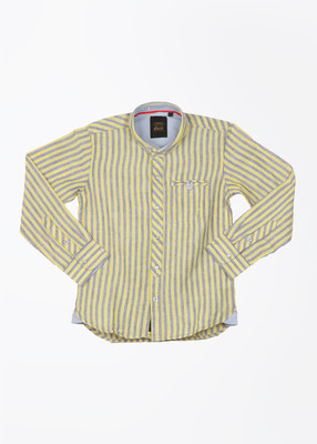

Gini & Jony Boys Striped Casual Grey, Yellow Shirt, 1292
