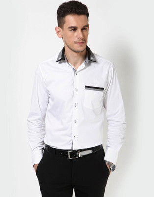 

Dazzio Men's Solid Casual White, Black, Grey Shirt