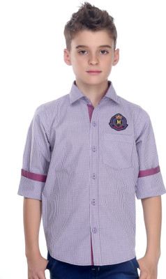 

MashUp Boys Checkered Casual Purple Shirt