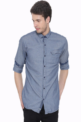 

Fifty Two Men's Solid Casual Blue Shirt