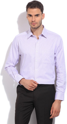 

Peter England Men's Checkered Casual White, Purple Shirt, Whitewithbrown