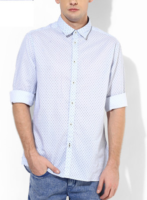 

Jack & Jones Men' Polka Print Casual Blue Shirt, Cashmere blue
