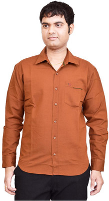 BRITISH TERMINAL Men Solid Casual Brown Shirt