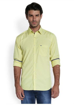 

Park Avenue Men's Solid Casual Yellow Shirt