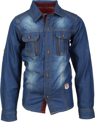 

Lilliput Boy's Solid Casual Light Blue Shirt