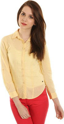 

Wrangler Women's Solid Casual Yellow Shirt
