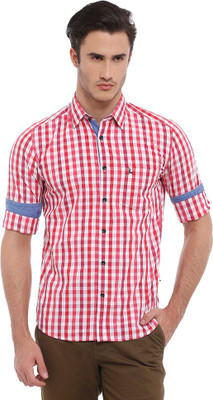 

Parx Men's Checkered Casual Red Shirt