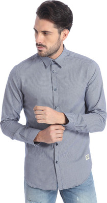 

Jack & Jones Men' Houndstooth Casual Grey Shirt, Navy blazer