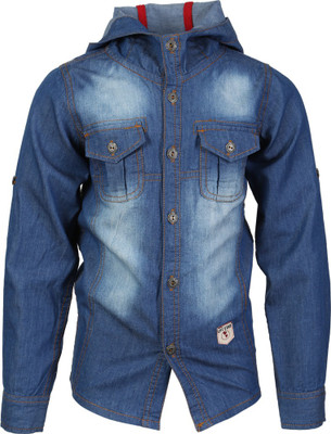 

Lilliput Boy's Solid Casual Blue Shirt