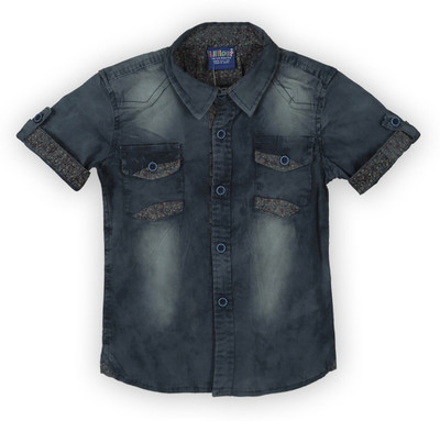 

Lilliput Boys Solid Casual Blue Shirt, Navy blue