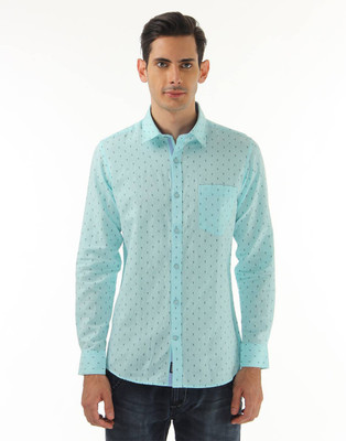 

Monte Carlo Men's Printed Casual Green Shirt