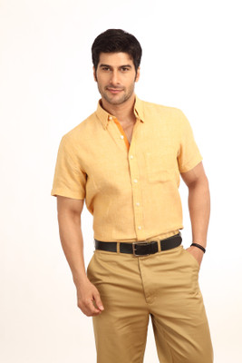 

ColorPlus Men's Solid Casual Regular Collar Shirt, Yellow