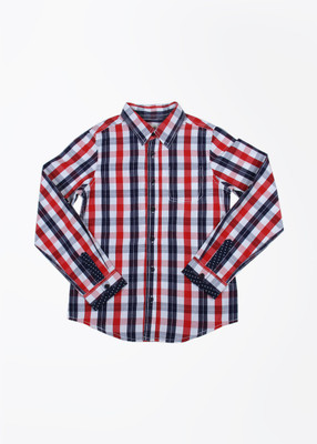 

Nauti Nati Baby Boys Checkered Casual Multicolor Shirt, Blue