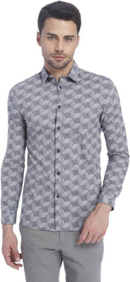 

Jack & Jones Men's Geometric Print Casual Grey Shirt, Navy blazer