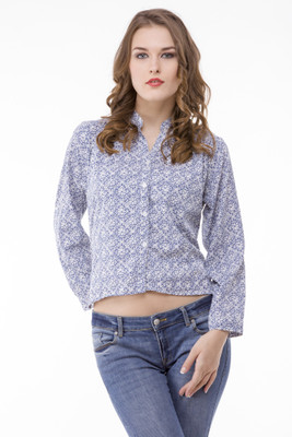 

FabTag - Being Fab Women's Solid Casual Blue, White Shirt