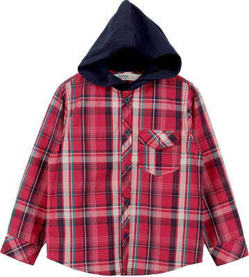 

Beebay Boys Checkered Casual Red Shirt, Red check