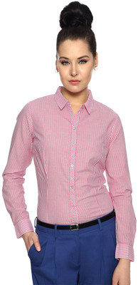 

Annabelle Women's Striped Formal Shirt Collar Shirt, Pink
