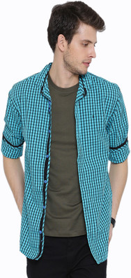 

Fifty Two Men's Checkered Casual Blue Shirt