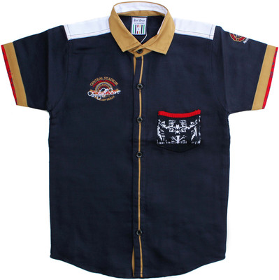 Bad Boys Boys Solid Casual Blue Shirt
