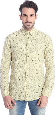 

Jack & Jones Men' Printed Casual Yellow Shirt, Lizard