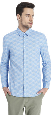 

Jack & Jones Men's Geometric Print Casual Blue Shirt