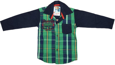 

Kidzee Men' Checkered Casual Green Shirt