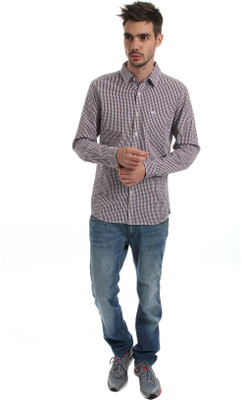 

Wrangler Men's Checkered Casual Multicolor Shirt, White
