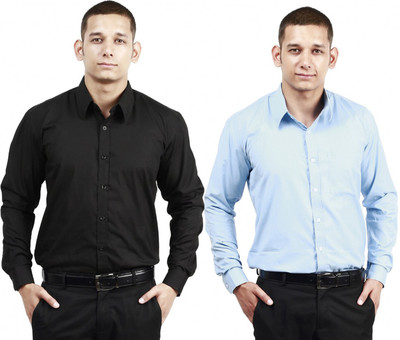 

Trendster Men's Solid Casual Multicolor Shirt(Pack of 2