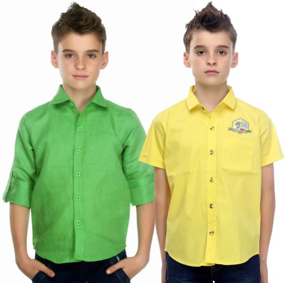 

MashUp Boy's Solid Lounge Wear Multicolor Shirt(Pack of 2
