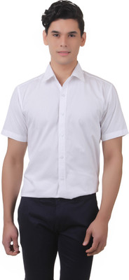 

You Forever Men's Solid Casual White Shirt