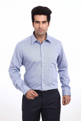 

Park Avenue Men's Striped Formal Blue Shirt