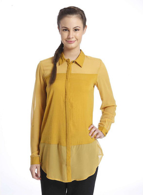 

Only Women's Solid Casual Brown Shirt, Harvest gold
